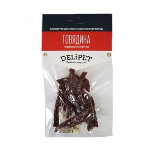 ЛАКОМСТВО ДЛЯ СОБАК DELIPET ПАЛОЧКИ ИЗ ГОВЯДИНЫ