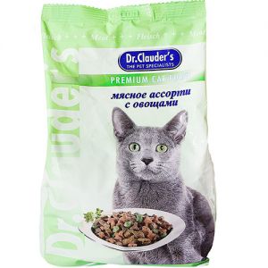 КОРМ ДЛЯ КОШЕК DR.CLAUDER'S МЯСНОЕ АССОРТИ С ОВОЩАМИ СУХ.
