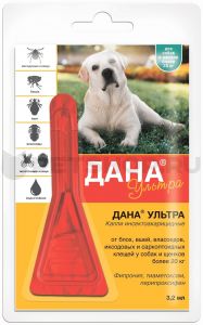 Дана Ультра капли на холку для собак и щенков более 20 кг