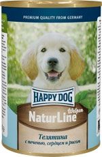 Влажные корма Happy Dog Линия Natur Щенки - телятина с печенью, сердцем и рисом