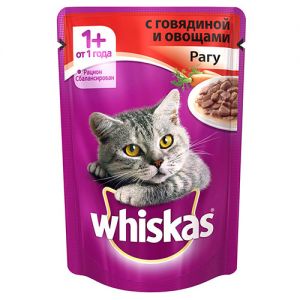 КОРМ ДЛЯ КОШЕК ВИСКАС РАГУ ГОВЯДИНА С ОВОЩАМИ КОНС.