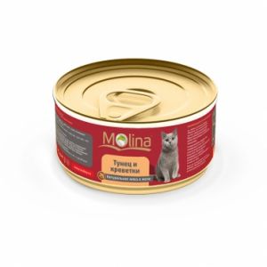 Консервы в желе для кошек Molina «Тунец и креветки»