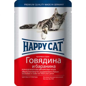 КОРМ ДЛЯ КОШЕК ХЭППИ КЭТ ГОВЯДИНА+БАРАНИНА, КОНС