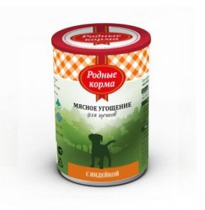 Родные корма Мясное угощение с Индейкой для щенков